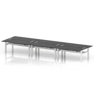 Air Back-to-Back Height Adjustable Bench Desk - 6 Person