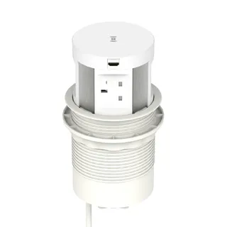Volta Round Pop Up Power Unit 4x Socket Module with Wireless Charger