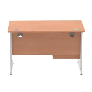 Impulse Cantilever Straight Desk With Single Fixed Pedestal