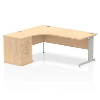 Impulse Cable Managed Crescent Desk Workstation