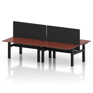 Air Back-to-Back Height Adjustable Bench Desk - 4 Person