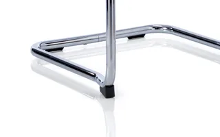 Echo Medium Back Leather Cantilever Visitor Chair with Arms