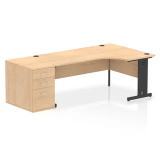 Impulse Cable Managed Crescent Desk Workstation