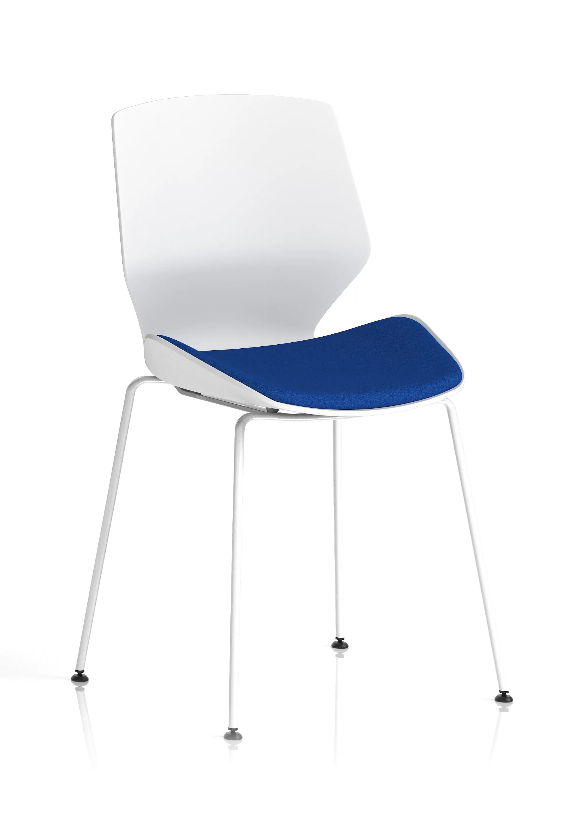 EE - Florence White Frame Fabric Seat Visitor Chair