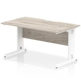 Impulse Scalloped Edge Straight Desk Cable Managed Leg