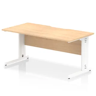 Impulse Scalloped Edge Straight Desk Cable Managed Leg