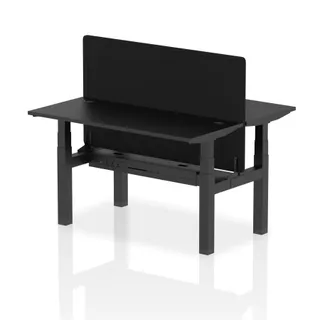 Air Back-to-Back Slimline Height Adjustable Bench Desk - 2 Person