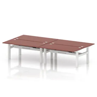 Air Back-to-Back Height Adjustable Bench Desk - 4 Person