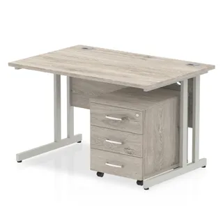 Impulse Cantilever Straight Desk With Mobile Pedestal