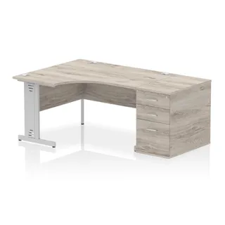 Impulse Cable Managed Crescent Desk Workstation