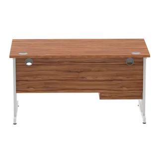 Impulse Cantilever Straight Desk With Single Fixed Pedestal