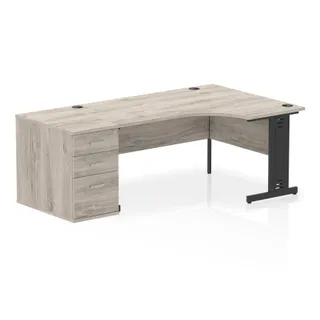 Impulse Cable Managed Crescent Desk Workstation