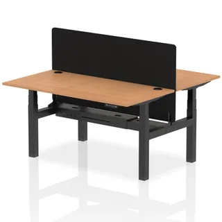 Air Back-to-Back Height Adjustable Bench Desk - 2 Person