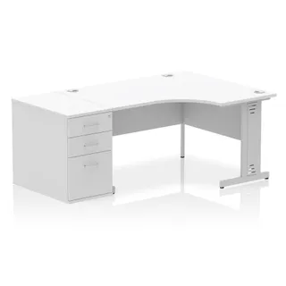 Impulse Cable Managed Crescent Desk Workstation