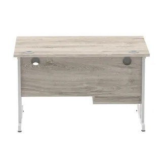 Impulse Cantilever Straight Desk With Single Fixed Pedestal