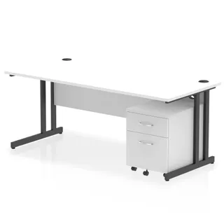 Impulse Cantilever Straight Desk With Mobile Pedestal