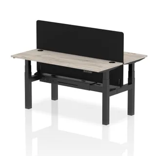 Air Back-to-Back Slimline Height Adjustable Bench Desk - 2 Person