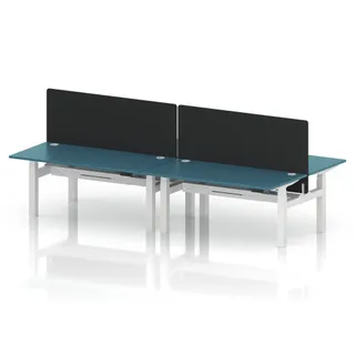 Air Back-to-Back Height Adjustable Bench Desk - 4 Person