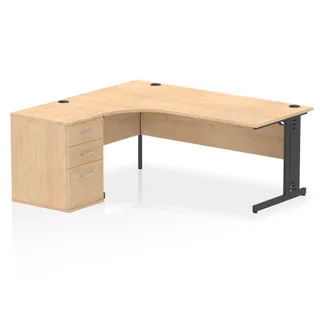 Impulse Cable Managed Crescent Desk Workstation