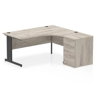 Impulse Cable Managed Crescent Desk Workstation