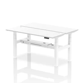 Air Back-to-Back Slimline Height Adjustable Bench Desk - 2 Person