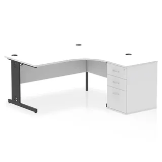 Impulse Cable Managed Crescent Desk Workstation
