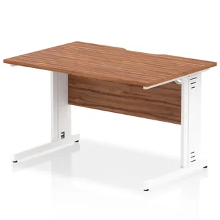 Impulse Scalloped Edge Straight Desk Cable Managed Leg