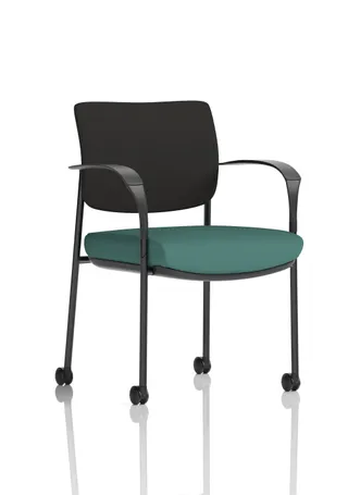 Brunswick Deluxe Medium Back Visitor Office Chair with Arms with Castors