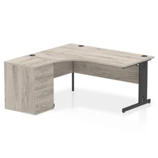 Impulse Cable Managed Crescent Desk Workstation