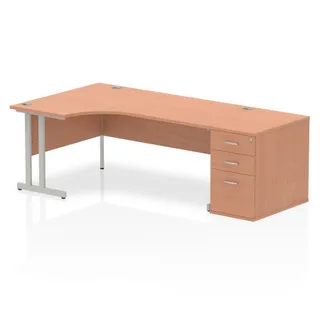 Impulse Cantilever Crescent Desk Workstation