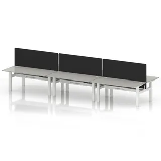 Air Back-to-Back Height Adjustable Bench Desk - 6 Person