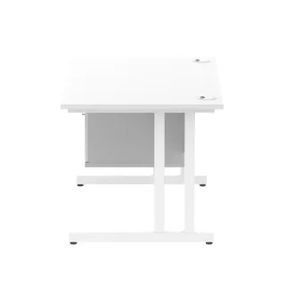 Impulse Cantilever Straight Desk With Single Fixed Pedestal