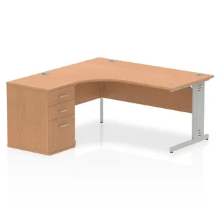 Impulse Cable Managed Crescent Desk Workstation