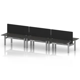Air Back-to-Back Height Adjustable Bench Desk - 6 Person
