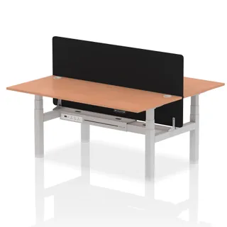 Air Back-to-Back Height Adjustable Bench Desk - 2 Person