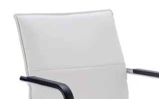 Echo Medium Back Leather Cantilever Visitor Chair with Arms