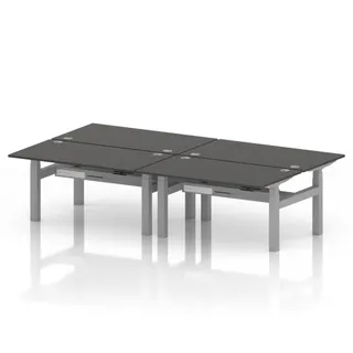 Air Back-to-Back Height Adjustable Bench Desk - 4 Person