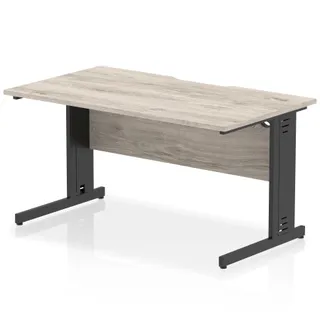 Impulse Scalloped Edge Straight Desk Cable Managed Leg