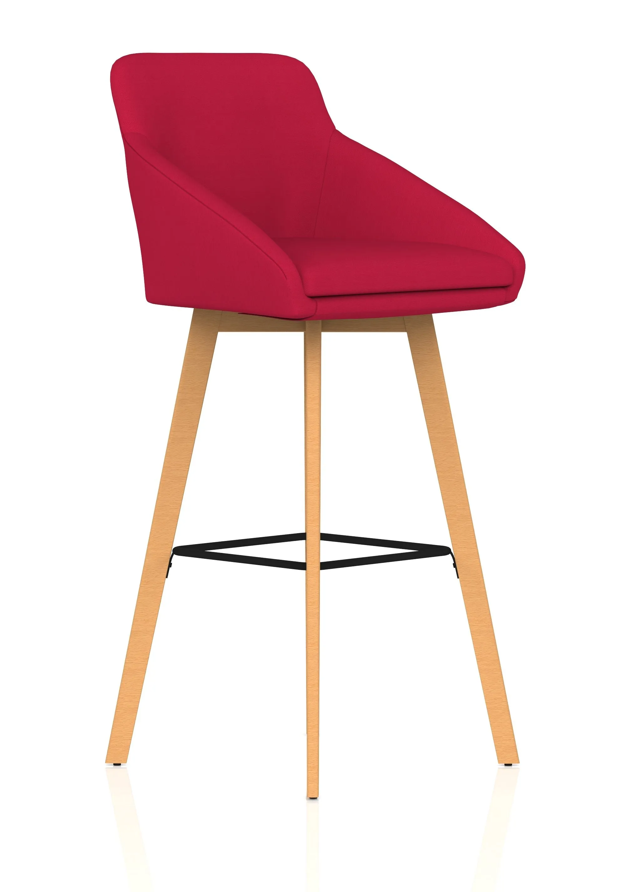 EE - Carmen Grey Fabric Wooden Leg High Stool Chair