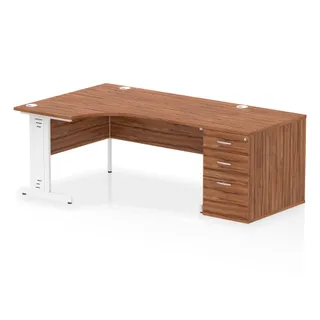 Impulse Cable Managed Crescent Desk Workstation