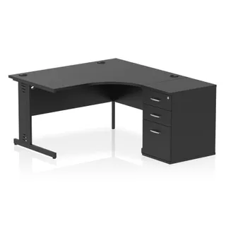 Impulse Cable Managed Crescent Desk Workstation