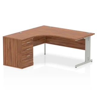 Impulse Cable Managed Crescent Desk Workstation