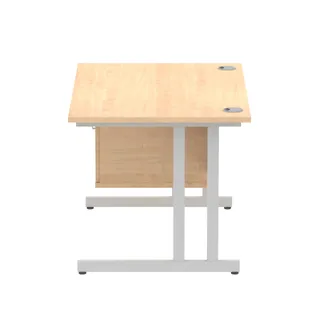 Impulse Cantilever Straight Desk With Single Fixed Pedestal