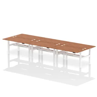 Air Back-to-Back Height Adjustable Bench Desk - 6 Person