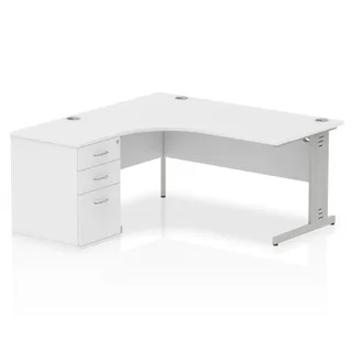Impulse Cable Managed Crescent Desk Workstation