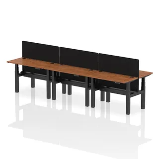 Air Back-to-Back Slimline Height Adjustable Bench Desk - 6 Person