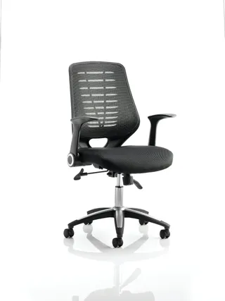 Impulse 1600mm Cantilever Straight Desk With Mobile Pedestal and Relay Black Back Operator Chair