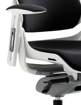 Zure High Back White Shell Fabric Executive Office Chair with Arms