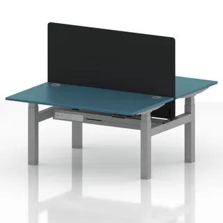 Air Back-to-Back Height Adjustable Bench Desk - 2 Person