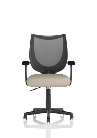 Camden Medium Back Black Mesh Task Operator Office Chair With Arms